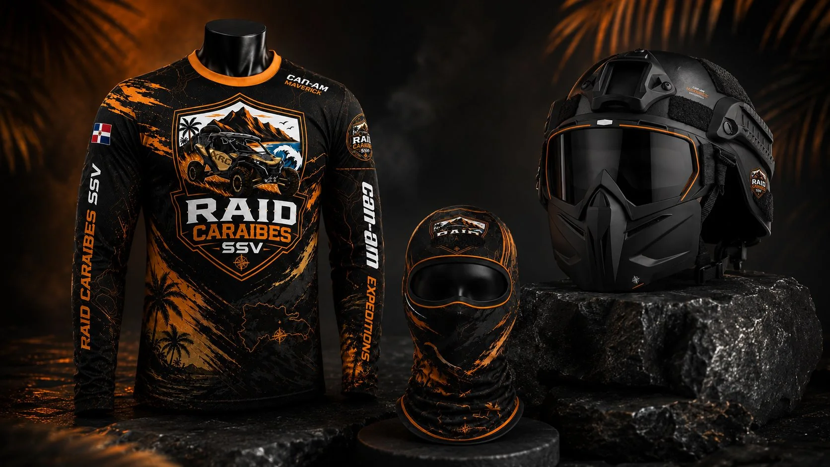 Kit pilote RAID CARAIBES SSV avec casque, maillot et protections